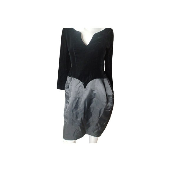 Vintage Holt Renfrew‎ Silk And Velvet Evening Dress S - Picture 1 of 3